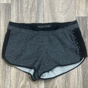 Abercrombie & Fitch Women's Black and Gray Athletic Shorts